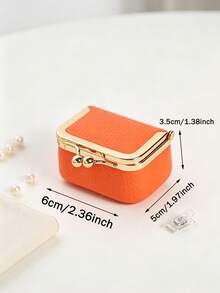 CHARM INFINITE Multi-Color Cute Kiss Clasp Mini Jewelry Box, Faux Leather Portable Travel Jewelry Organizer, Storage For Earrings, Rings, Necklaces, Pocket-Sized Compact Jewelry Storage Bag, Women's Holiday Birthday Small Gift - Multicolor - View 9