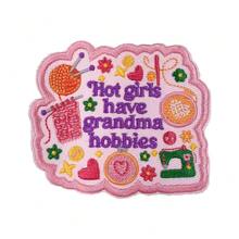 RHUAGYP 1pc "Pretty Girls Also Love Grandma's Handmade Hobbies" Embroidered Patch, Pink Sewing Machine, Yarn & Knitting Pattern, Suitable For Jackets, Backpacks, Hats, Handmade Bags And Gifts For Sewing Enthusiasts - Multicolor - View 7