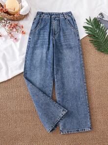 Boys' Summer Denim Jeans, New Fashion Style - Blue - View 2