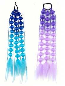 Yaki Straight Bubble Ponytail Hair Extensions - 2pcs/1pc, 24 Inch Lightweight With Tie-Up, Ombre Synthetic Ponytail, Suitable For All Ages, Rave Party And Music Festival Hair Accessory, Halloween - Multicolor - View 24