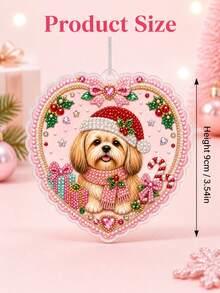 Custom Pet Photo DIY Pearl Diamond Painting Style Christmas Ornament, Custom Pet Memorial Keepsake Xmas Tree Decoration, Holiday Gift For Pet Owners,Custom Dog Cat Image Xmas Tree Decor, Pet Lover Holiday Souvenir Gift - Multicolor - View 9