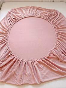 Pink Milk Velvet Solid Color 3 Pieces Bedding Set, Warm Thickened Soft Comfortable Bedding, Includes 1 Fitted Sheet And 2 Pillowcases, No Filling, Suitable For Dorm, Bedroom, Home Use, Multiple Sizes Available, Suitable For Autumn And Winter - Pink - View 4
