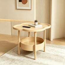 Modern Minimalist Small Coffee Table - 2-Tier With Storage Shelf, Space-Saving Sofa Side Table, Durable Plastic Assembly, Suitable For Apartment, Dorm And Small Living Room - Multicolor - View 10