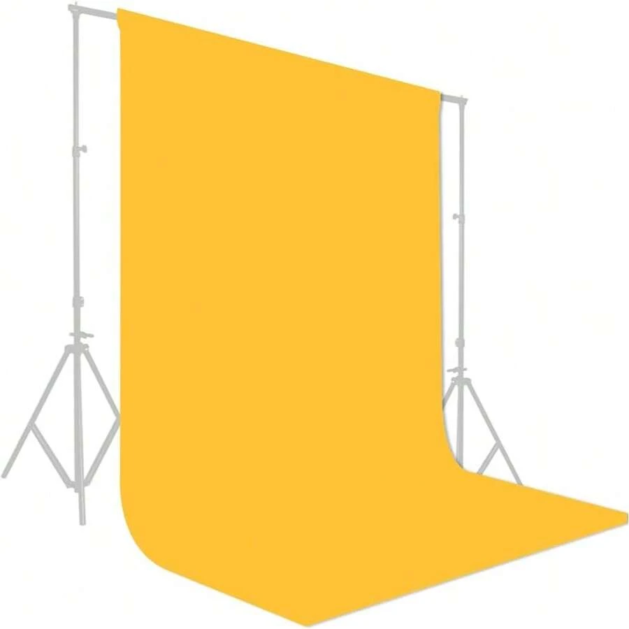 VOJCBKRE Yellow Photography Backdrop, Multi-Purpose Portrait Studio Video Recording Party Background Screen, Non-Reflective Easy Installation High Density (Stand And Clips Not Included) - View 1