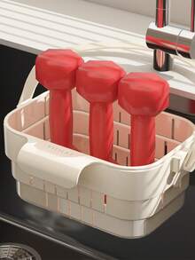 2pcs Foldable Kitchen Colander Basket, Kitchen Storage Organizer, Home Sink Extendable Hanging Rack, Filter Hanging Basket, Kitchen Sink Storage, Sponge Holder - Multicolor - View 8
