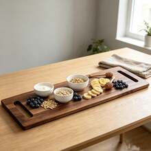 36 X 13 Extra Long Wooden Serving Board, With Handle And 2 Display Stands, Rectangular Charcuterie Board, Suitable For Parties, Easter Gifts, Camping And Wedding Receptions, Multi-Purpose Plate For Bread, Meat, And Fruits - View 3