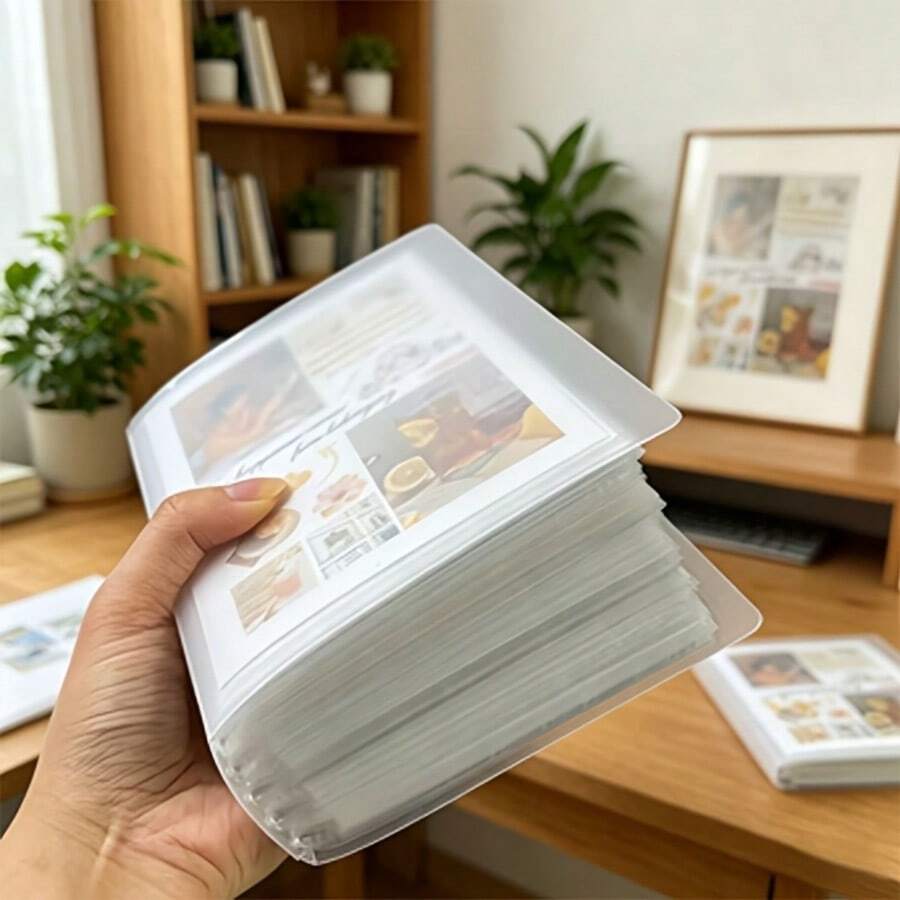3 Inch Transparent Photo Album, 104/80 Card Slots, Suitable For Idol Cards, K-Pop Mini Cards, Game Cards, Scrapbooks And Collectibles, Large Capacity 5 Inch Index Card Storage, Dust-Proof, Wrinkle-Proof, Anti-Loss, Matte Finish - 3-inch - View 1