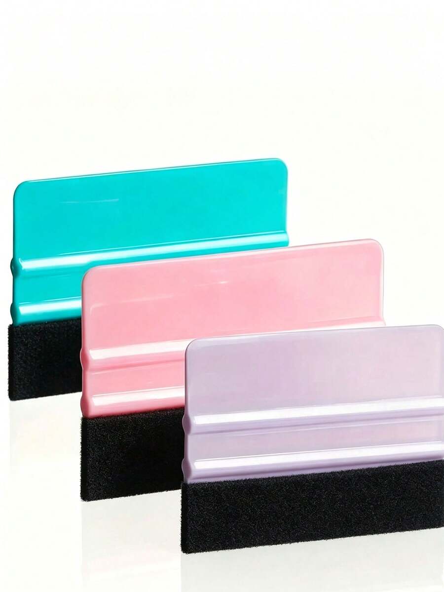 1/2pcs Felt Edge Squeegee Car Window Film Application Tool, Vinyl Film Application Tool Set, Car Window Film Application Tool Kit, Car Straight Edge Squeegee Tool, Suitable For All Vinyl Films, Car Window Film - Multicolor - View 1