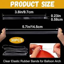 30/50 Clear Rubber Bands For Balloon Arches, 3.8 X 0.23 Inch Soft Elastic Balloon Arch Ribbons, Trash Can Book Straps, Office Document Folders, Christmas Wreath Decorations. - View 2