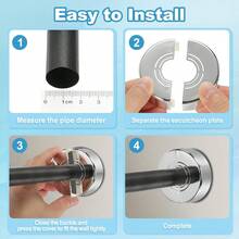 1/2/3/4Pcs Split-Type Shower Faucet Decorative Cover,Water Pipe Connector Cover Shower Faucet Decorative Cover,Easy To Install Without Drilling-20-32 Mm Opening, Durable And Rustproof - Silver - View 5