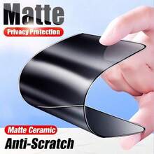 5pcs Matte Anti-Peeping Screen Protector, Compatible With Phone Cases, 9H Ceramic Matte Anti-Peeping Film, Compatible With Iphone 17 Pro Max/17 Air/16 Pro Max/16E/16 Plus/17/15 Pro Max/14/13/12/11/XR/X/XS/7/8 - Black - View 2