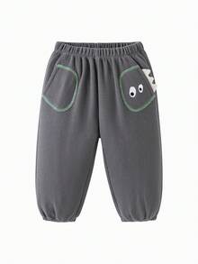 mini bala Boys & Girls Baby Pants, Soft Waffle Texture Long Trousers, 2026 Fall New In - Iron Gray - View 4