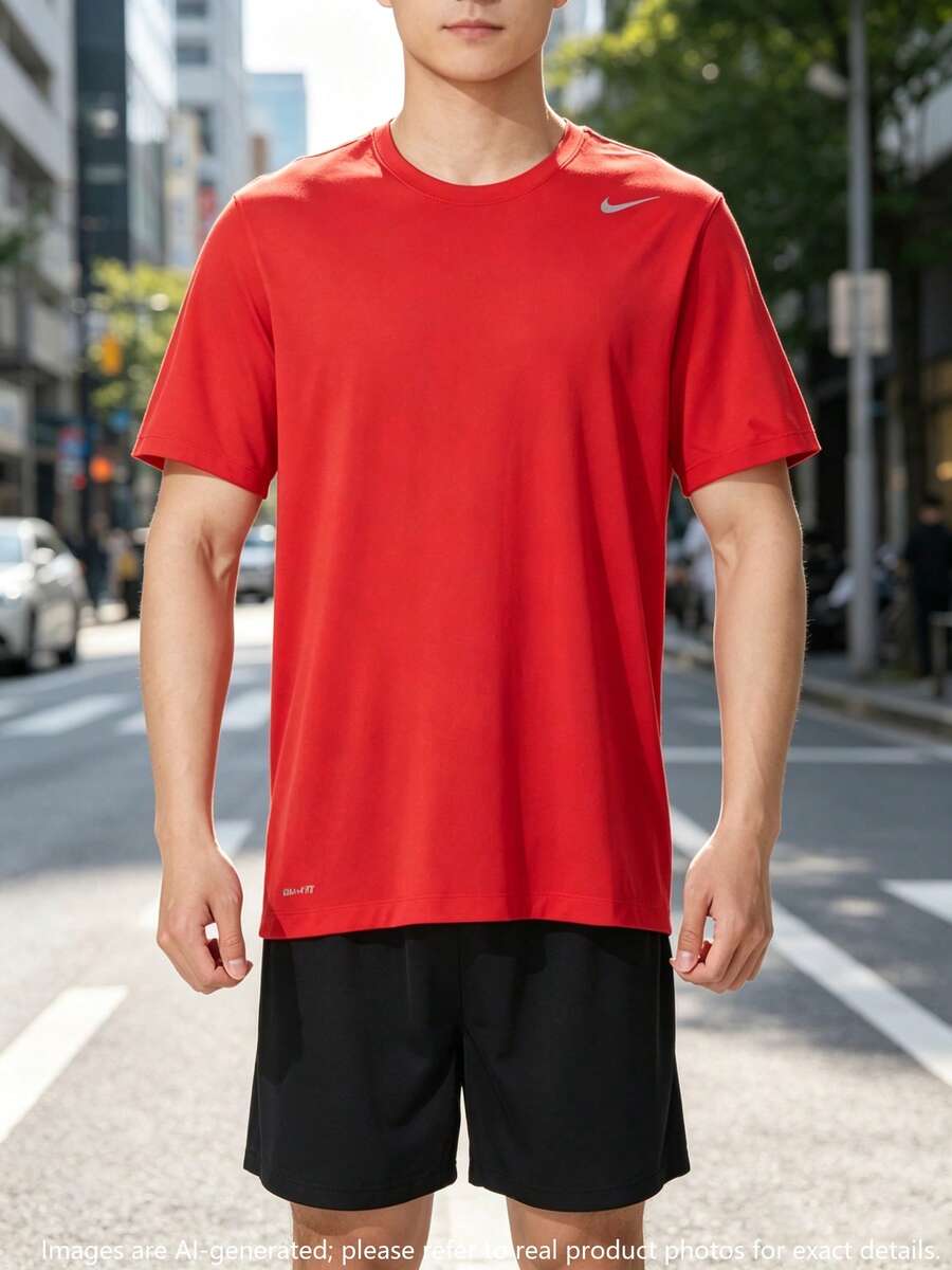 Nike Men's Sports T-Shirt & Tank Top M TM R LGND SS TEE Red Running Fitness Crew Neck Short Sleeve Top IB8898-657 - Red - View 1