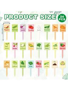 12pcs Garden Yard Labels, 12 Types Garden Markers, Nursery Indoor Outdoor Garden Decor - Multicolor - View 16
