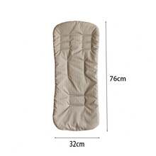 1pc Printed Fresh Style Spring/Autumn Universal Comfortable Baby Stroller Seat Cushion - Yellow and White Stripes - View 2