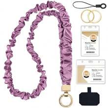 彈性髮圈掛繩，可掛工作識別證－可愛鑰匙掛繩｜女士可伸縮鑰匙圈 - 彩色 - 查看 16