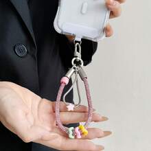 Rhinestone Star Chain Short Snake Bone Chain Wrist Phone Chain CCD Camera Hanging Chain Creative Chain Cute Fun Accessory Anti-Loss Anti-Drop Phone Hanging Chain Phone Lanyard - Multicolor - View 6