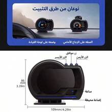 OBD + GPS HUD P24 Car OBD Head-Up Display HUD Car Computer Digital Speedometer, Water Temperature, Fuel Consumption, Inclinometer - A - View 8