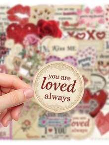 50 Buah, Stiker Transparan Retro Hari Valentine, Perlengkapan Scrapbook, Stiker Desain Kreatif dan Estetis, Cocok untuk Casing Ponsel, Tablet, Ponsel, Laptop, Koper, Mobil, Notebook, Helm, Gitar, Skateboard, Kotak Penyimpanan, Komputer. - 50 buah - View 11