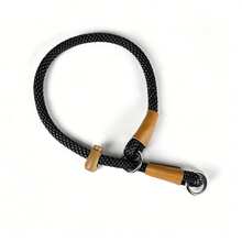 1pc Portable P-Rope Dog Collar, Adjustable Round Rope Slip Collar For Small, Medium And Large Dogs, Sturdy Anti-Choke Dog Neck Collar - Black - View 1
