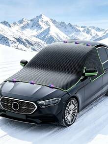 2pcs Thickened Heavy Duty Car Front Windshield Snow Cover, All-Season Snow Shield, Night Reflective Rearview Mirror Strip, Built-In Magnetic Fixation, Foldable And Easy To Store, Quick Installation And Removal, Non-Detachable, Fits Most Vehicles, Winter Outdoor Parking Snow And Frost Protection, Winter Outdoor Essential, Gift Essential, Christmas Gift, New Year Gift, Car Essential, Great Winter Gift For Dad And Boyfriend - Multiple Styles - View 11
