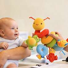 Cute Plush Animal Car Hanging Ornament, Baby Stroller Hanging Toy With Bell, Baby Room Decoration, Suitable As Baby's First Gift - Yellow - View 3