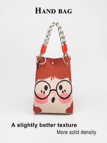Cute Cartoon Multi-Color Knot Bucket Bag, Handheld Tote Bag, Elegant Travel Multi-Function Handbag - Multicolor - View 7