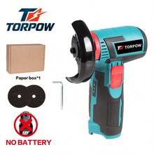 TORPOW 12V 無繩迷你角磨機，76mm 磨盤，10000RPM，多種選項：僅工具 / 含電池套件，切割、拋光、打磨、除鏽電動工具 - 藍色 - 查看 11
