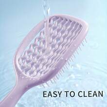 1pc Square Hollow Hair Comb, Unisex | Wide-Tooth Comb, Easy Detangling And Scalp Massage, Wet Hair Detangling Comb With Ventilation Holes, Suitable For All Hair Types, Elastic Comb, Wet And Dry Hair Use, Nylon Bristles, ABS Plastic Handle - Color Style Randomized - View 7