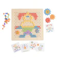 1 Set Early Education Wooden Interlocking Gear Puzzle Set, Colorful Pegs DIY Free Creation, Children's Desktop Fun Assembly Combination Toy - Multicolor - View 6