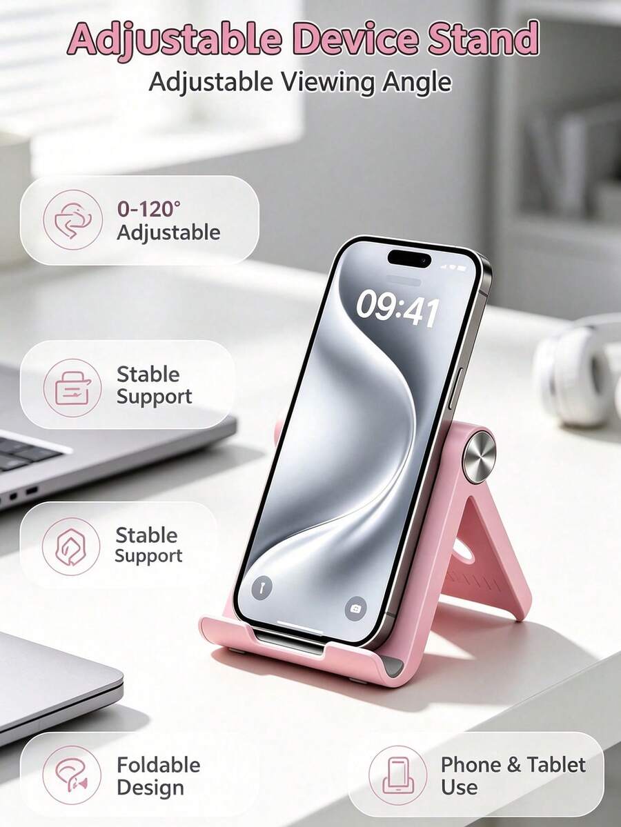 1/2 قطعة حامل هاتف قابل للطي ومحمول، حامل مكتبي، حامل عالمي بزاوية قابلة للتعديل، دعم مكتبي متعدد الزوايا قابل للطي، تصميم صغير وخفيف الوزن بحجم الجيب، مناسب لجميع الهواتف الذكية والأجهزة اللوحية، تخزين مكتبي مستقر ومضاد للانزلاق - متعدد الألوان - مشاهدة 1