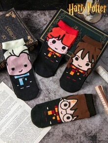 1/4 Pair Warner Bros Cartoon Street Style Colorful Fun Boat Socks Combo Pack, Halloween Christmas Socks - Multicolor - View 6