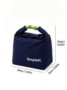 1pc Insulated Lunch Box Bag, Snap Design, Large Capacity Thermal Bento Bag, Handheld Bag With Insulated Lining, Highly Attractive Handheld Lunch Box Bag, Student Lunch Bag, Office Worker Meal Bag - Multicolor - View 7