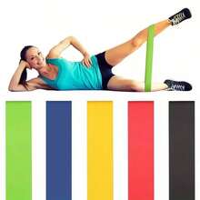 5pcs Yoga Resistance Bands With Tension Rings - Multi-Color Fitness Elastic Bands Suitable For Squats, Lifts, Stretching & Full-Body Workouts - Gym, Yoga Studio Essentials (Beginners & Advanced) - Multicolor - View 6