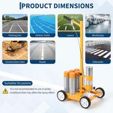 Push Line Marking Striper with Adjustable Width, Lightwight & Durable, Designed for Precise Boundary Lines on Asphalt, Concrete & Grass, Arrow for Easy Alignment - Gelb - Übersicht 4