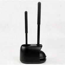 Toilet Brush And Plunger Set, Semi-Hidden Toilet Plungers, Black - Black - View 8