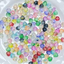 100pcs/Bag Mixed Color Heart Shape Acrylic Beads Colorful Heart Beads Loose Beads For DIY Handmade Bracelet Necklace Phone Chain Decorative Handicrafts Jewelry Making Supplies - Multicolor - View 4