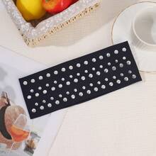 1pc Full‑Paved Crystal Wide Headband Stretchy Fabric Bling Hair Band Gothic Hip‑Hop Fashion Hair Ornament For Ladies - Multicolor - View 14