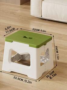 Taburete cuadrado de plástico duro minimalista moderno, multicolor de doble tono con asa, taburete plegable portátil, adecuado para entrada, cocina, espacios interiores, picnic al aire libre, camping, taburete para el hogar de todas las estaciones - Multicolor - Ver 14