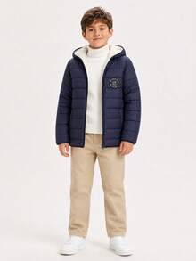 SOLOCOTE Boys' Winter Thermal Lined Padded Coat, Suitable For Christmas Party And Casual Outings - Navy Blue - View 7