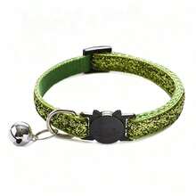 DIY Personalized Soft Cat Adjustable Shiny Collar With Bell, Adjustable Basic Collar, Suitable For Small And Medium Dogs, Cats, Kittens And Puppies, With Buckle - Multicolor - View 11