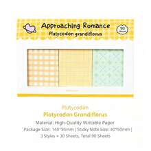 Bộ 3 tờ ghi chú dán phối kẻ caro mới, dòng Romantic, dùng trang trí sổ planner, giấy memo cơ bản - Một cỡ - Xem 11