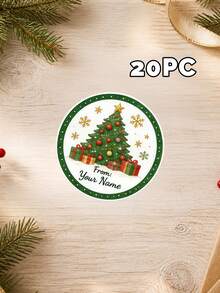 11/20/40 buah Stiker Kado Natal Bulat dengan Teks Kustom Personalisasi, Stiker Nama Kustom, Stiker Label Nama Perekat, Pola Santa, Rusa Kutub, Manusia Salju, dll., Pembungkus Kado Natal, Hadiah untuk Keluarga, Teman, dan Pecinta, Pembungkus Kotak Kado, Amplop, dan Tas Kado - MultiWarna - View 24