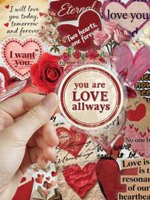 50pcs Love Stickers For Adults Teens Sticker Enthusiasts Scrapbooking Journaling Laptops Skateboards Add A Fun Touch To Your Devices! - A - View 6