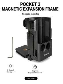 Multi-Function Magnetic Expansion Frame For Osmo Pocket 3, Foldable Camera Mount With 1/4" Screw Interface, Cold Shoe Mount, Action Camera Mount And Adjustable Magnetic Base, Compatible With Selfie Stick, Microphone, LED Light, Suitable For Tripod, Desktop, Vlog And Travel Shooting - View 12