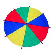 Rainbow Parachute, 6.56ft Long, Random Color, Outdoor Party Activities, Suitable For Cooperative Team Games, Family Team Building. - 2M - View 3