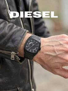 Diesel DZ1586 Square Barrel Men's Quartz Watch, Black Steel Band, Personalized Men's Watch - Black - View 4