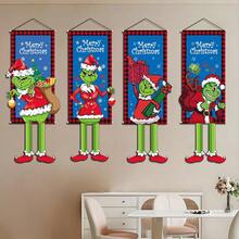 The Grinch The Grinch 1pc The Christmas Hanging Banner Party Decoration Prop Creative Cartoon Print Backdrop, Decorative Hanging Flag - Cartoon - View 4