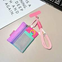 1PC Handmade Woven Label Short Wrist Strap Mesh Bag Phone Lanyard, New Handmade Woven Short Wrist Strap Colorful Acrylic Phone Charm Woven Rope Pendant, Highly Attractive Cartoon Cute Portable Anti-Loss Phone Case Accessory - Multi-color Lanyard - View 11