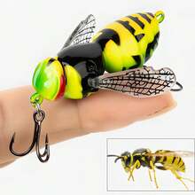 2 buah/paket, umpan pancing permukaan 6cm 9.1g, desain tawon realistis - MultiWarna - View 3
